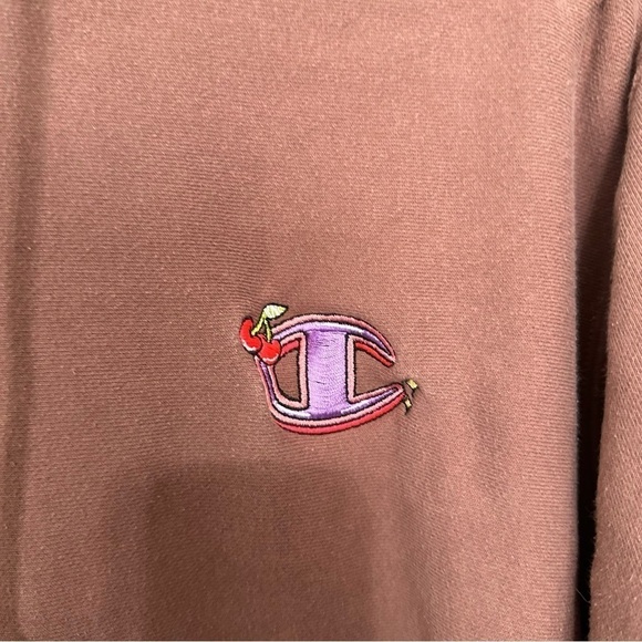 Champion x KNC Beauty reverse weave brown pullover hoodie fleece size L large - Picture 4 of 6